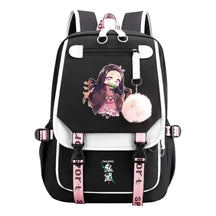 Cartoon Fashion Usb Youth Student Backpack Boy's And Girl's Leisure Ribbon Flip Backpack