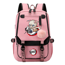 Comic Cartoon Fashion Usb Student Backpack Casual Woven Flap Backpack