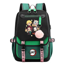 Cartoon Fashion Usb Youth Student Backpack Boy's And Girl's Leisure Ribbon Flip Backpack