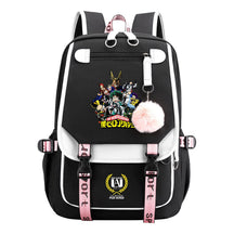 My Heroes Academy Usb Student Backpack, Casual Woven Strap Flip Back Backpack