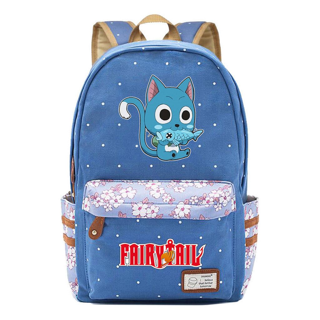 Teenage Student Backpacks, Floral Canvas, Girl Shoulders