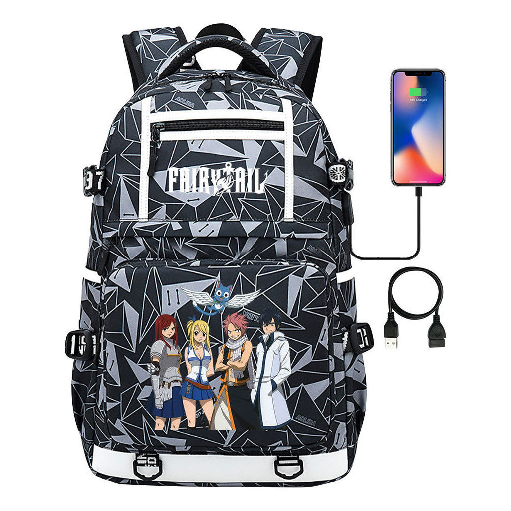 Usb Youth Student School Bag Men's And Women's Backpack Leisure Travel Bag