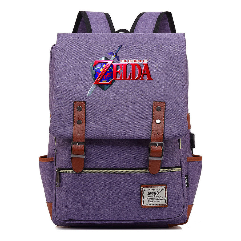 Printed Youth Student Backpack Usb Men's And Women's Casual Backpack