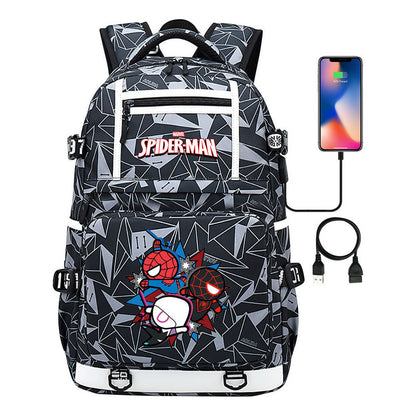 Superhero Printed Youth Student Backpack Men And Women's Leisure Travel Backpack