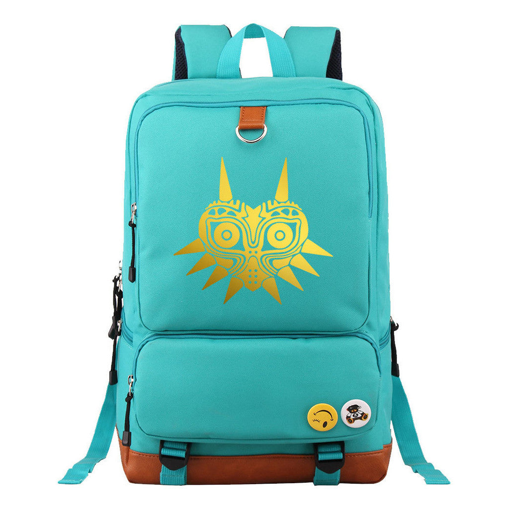 Golden Printed Youth Student Backpack, Travel Bag, Men's And Women's Backpack