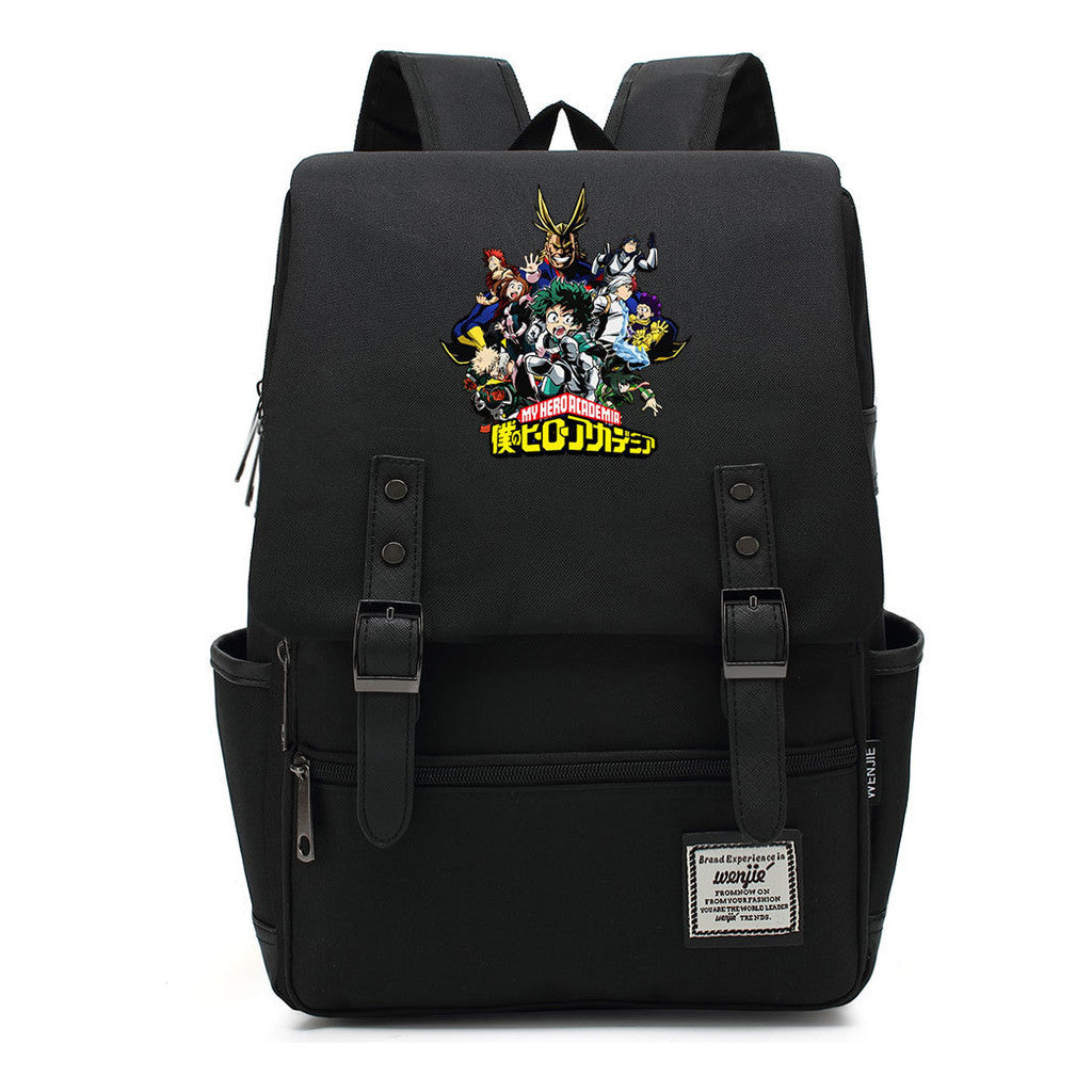 Anime My Heroes Academy Printed Student School Bag For Men And Women Leisure Belt Buckle Classic Backpack