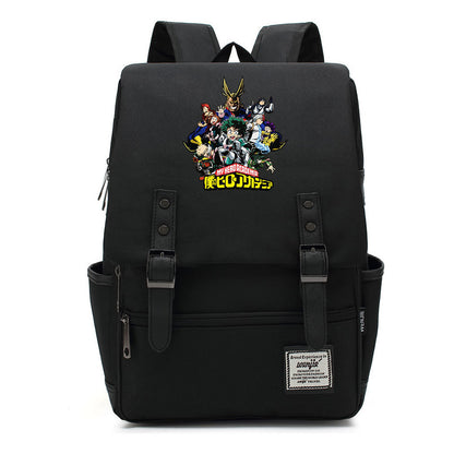 Anime My Heroes Academy Printed Student School Bag For Men And Women Leisure Belt Buckle Classic Backpack