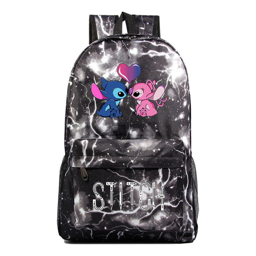Interstellar Baby Stitch Printed Youth Student Backpack For Men And Women Casual Backpack