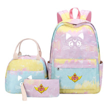 Beautiful Girl Warrior Teenage Girls Backpack Lunch Bag Three Piece Set With Backpack Cover