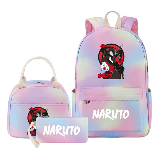 Naruto Student Girl Backpack Lunch Bag Three Piece Set Backpack Set