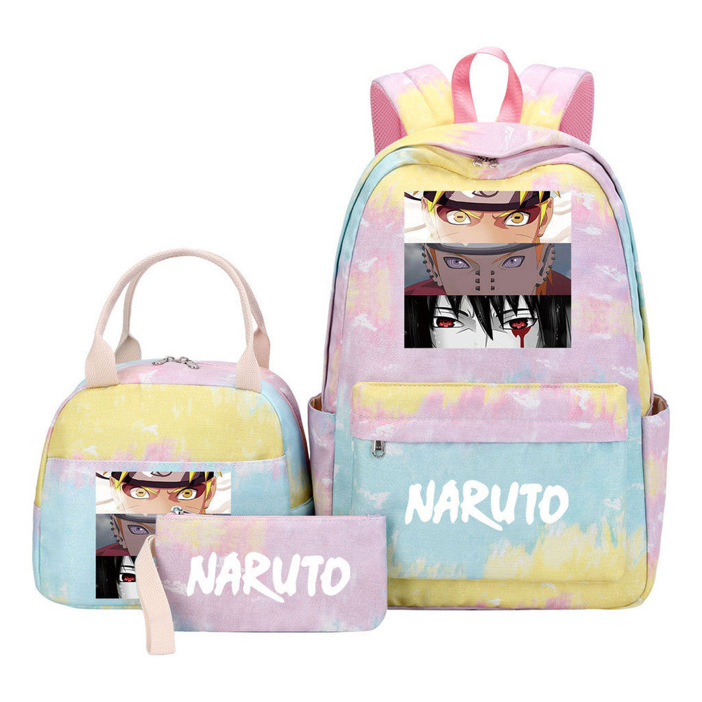 Naruto Student Girl Backpack Lunch Bag Three Piece Set Backpack Set