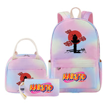 Naruto Teenage Student Girls School Bag Lunch Bag Three Piece Set Backpack Set