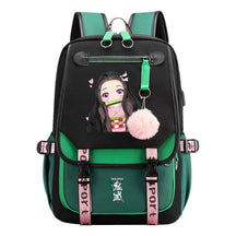 Cartoon Fashion Usb Youth School Bag For Boys And Girls Casual Ribbon Flip Backpack