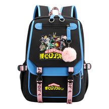 My Heroes Academy Usb Youth Student Backpack With Casual Woven Strap Flip Back Backpack