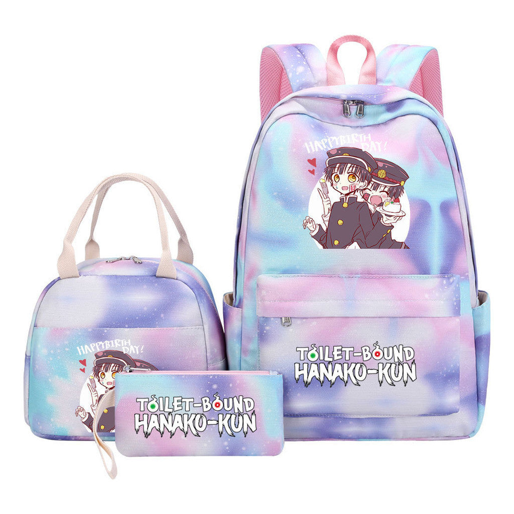 Teenage Student Girl Backpack Lunch Bag Three Piece Set Backpack Set
