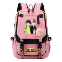 My Heroes Academy Usb Youth Student Backpack With Casual Woven Strap Flip Back Backpack