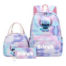 Interstellar Baby Stitch Youth Student Girls School Bag Lunch Bag Three Piece Set Backpack Set