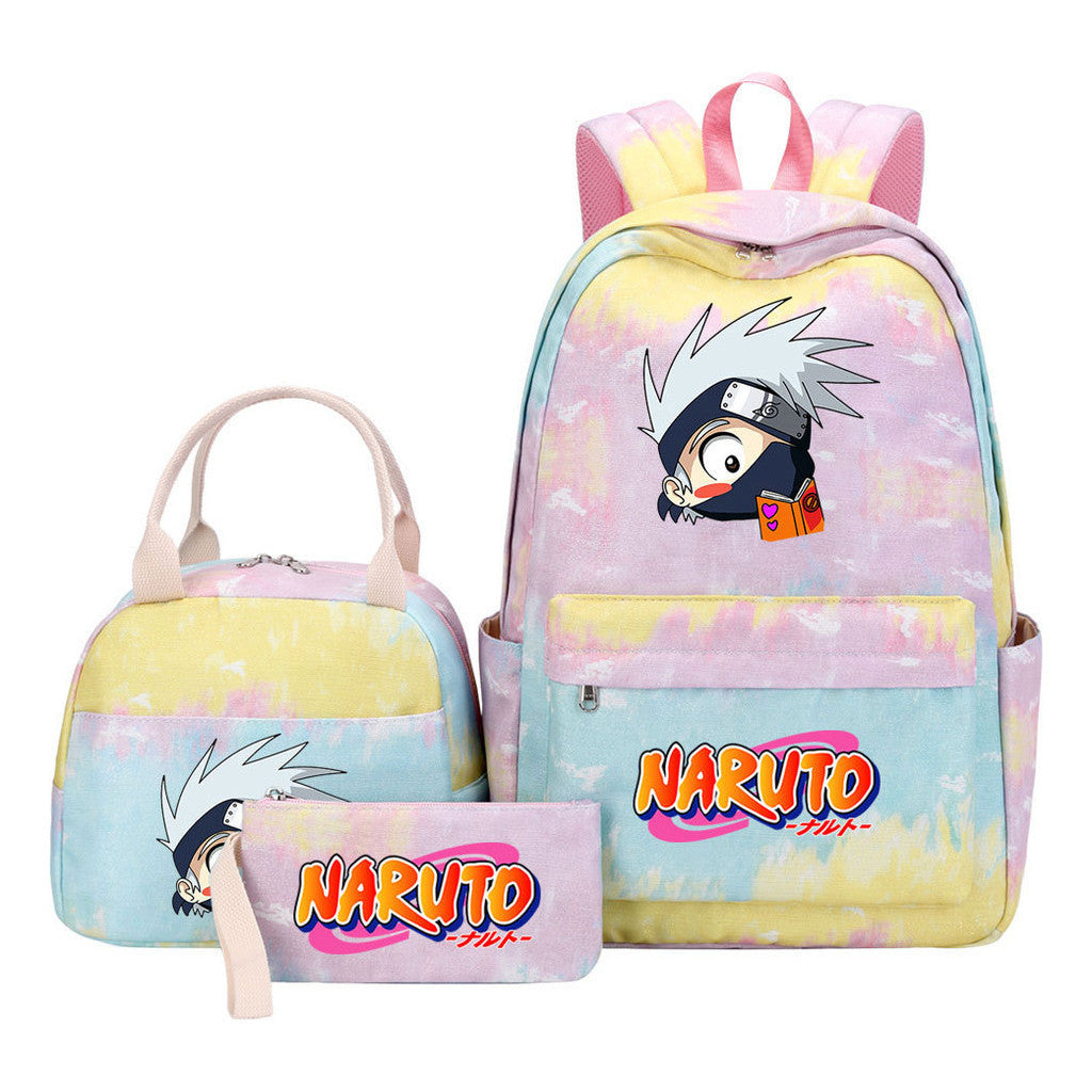 Naruto Student Girl Backpack Lunch Bag Three Piece Set Backpack Set