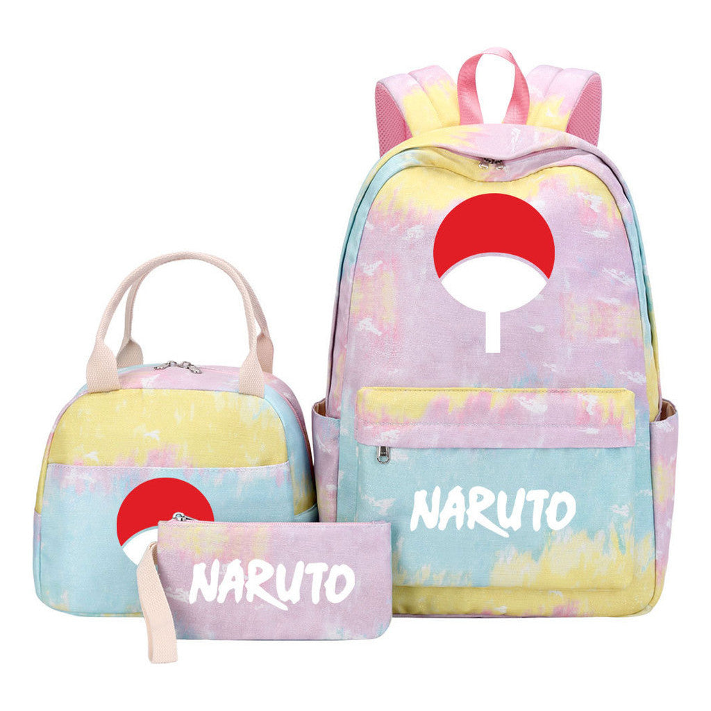 Naruto Student Girl Backpack Lunch Bag Three Piece Set Backpack Set