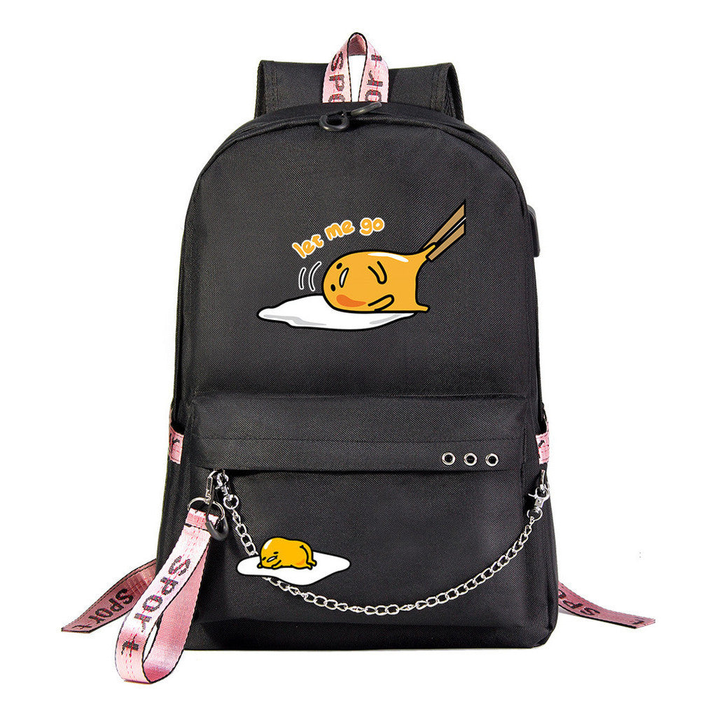 Lazy Egg Usb Youth Student Backpack For Men And Women's Leisure Travel Backpack