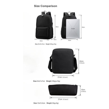 Cartoon Pirate King Usb Password Lock Youth Student School Bag Three Piece Set For Boys And Girls Backpack Set