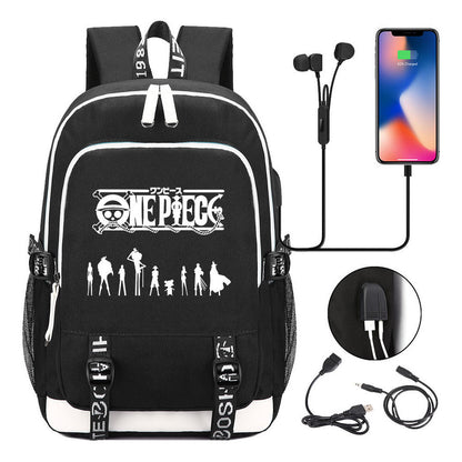 Pirate King Youth School Bag Usb Men's And Women's Leisure Backpack