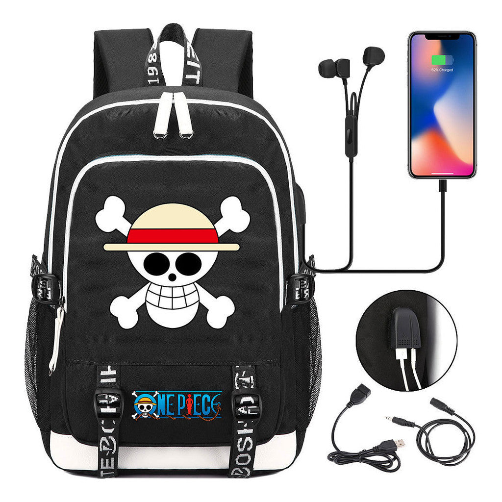 Anime Pirate Wang Lufei Youth Student School Bag Usb Men's And Women's Leisure Backpack