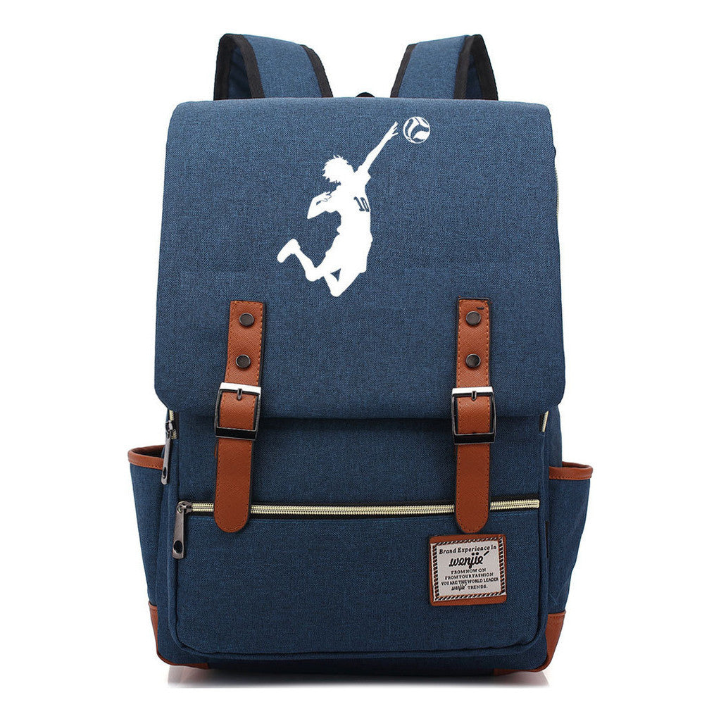 Volleyball Youth Printed Student School Bag Casual Belt Buckle Classic Backpack