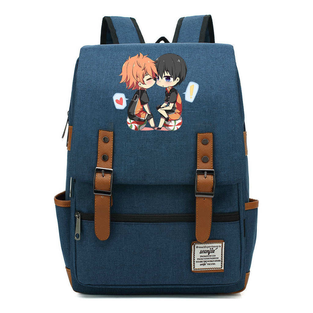 Volleyball Youth Printed Student School Bag Casual Belt Buckle Classic Backpack