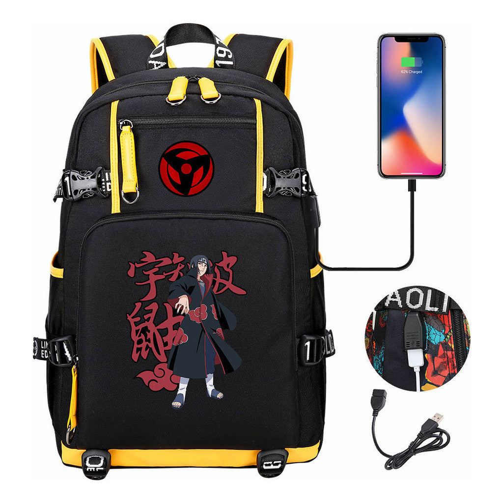 Naruto Usb Youth Student Backpack For Men And Women Leisure Travel Backpack