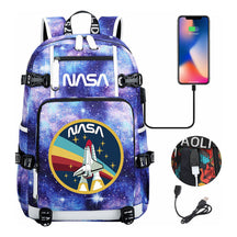 Nasa Fashion Printed Usb Student Backpack For Leisure Travel Backpack