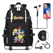 Beautiful Girl Warrior Usb Youth Student School Bag Travel Backpack