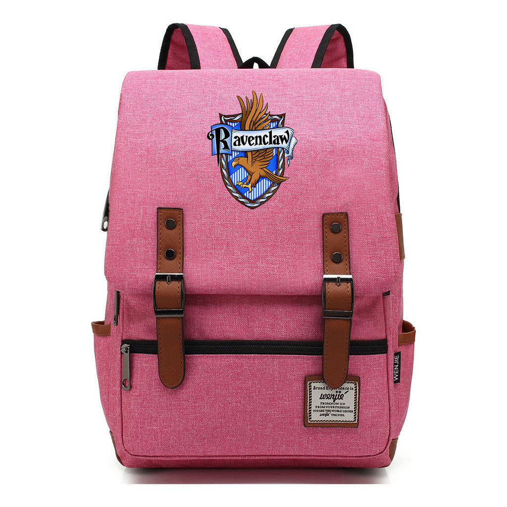 School Of Witchcraft And Wizardry Printed Youth Student School Bag Casual Belt Buckle Classic Backpack