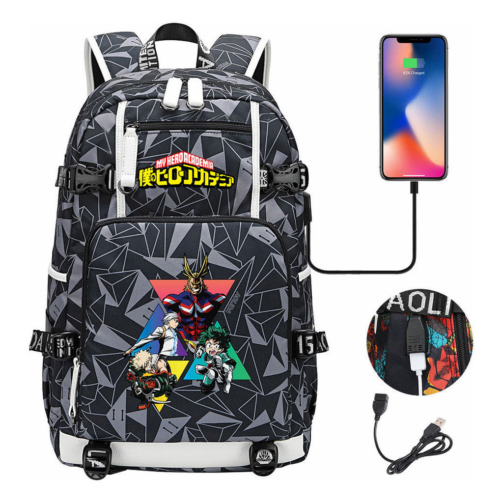 My Heroes Academy Usb Youth Student Backpack For Men And Women's Travel Backpacks