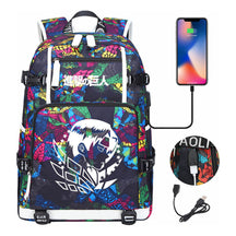 The Giant Of Manga Attack Usb Youth Student Backpack For Men And Women's Leisure Travel Backpack