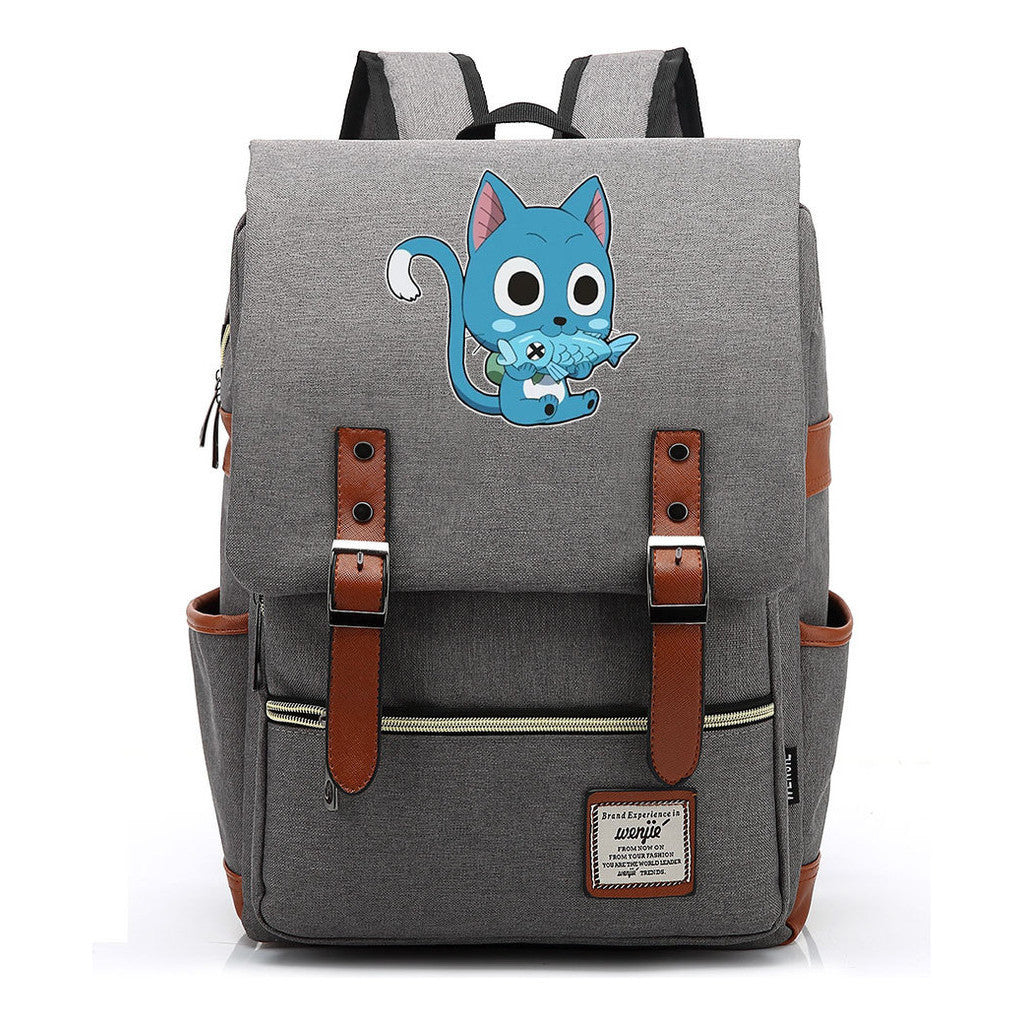 Printed Schoolbag Leisure Belt Buckle Classic Backpack Young Students