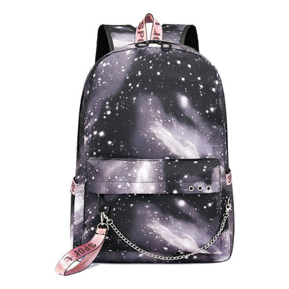 Usb Student Backpack With Men's And Women's Casual Woven Straps Backpack
