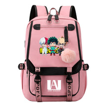 My Heroes Academy Usb Youth Student Backpack For Boys And Girls, Casual Woven Strap Flip Back Backpack