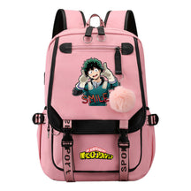 Comics My Heroes Academy Usb Youth Student Backpack Men's And Women's Leisure Ribbon Flip Backpack