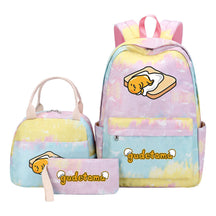 Egg Green Manga Student Girls School Bag Lunch Bag Three Piece Set Backpack Set