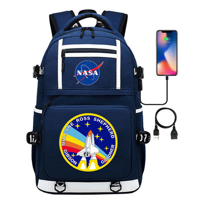 Fashionable Space Printed Usb Student Backpack Backpack Leisure Travel Backpack