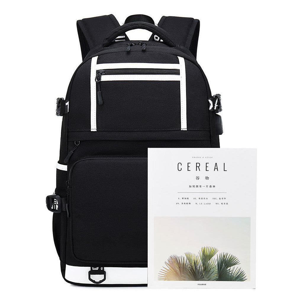 Printed Usb Youth School Bag Backpack Leisure Travel Backpack