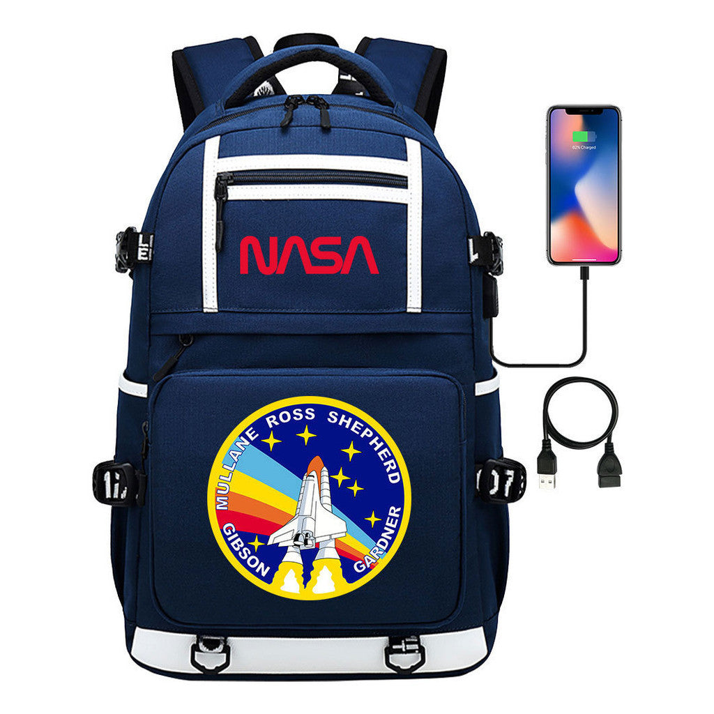 Printed Usb Youth School Bag Backpack Leisure Travel Backpack