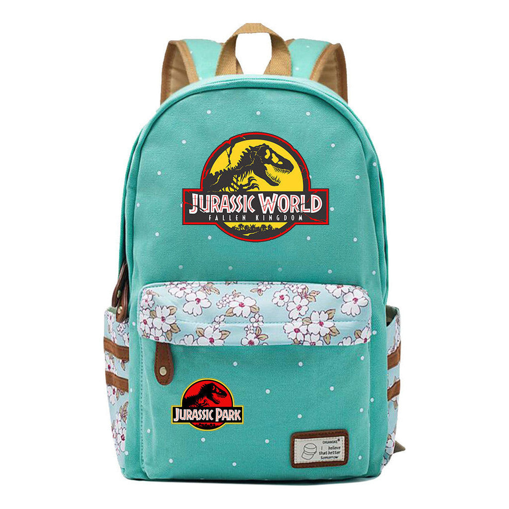 Jurassic Park Dinosaur Printed Student Backpack Leisure Backpack