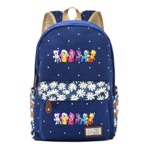 Pony Rainbow Unicorn Student School Bag Fragmented Canvas Girl Backpack