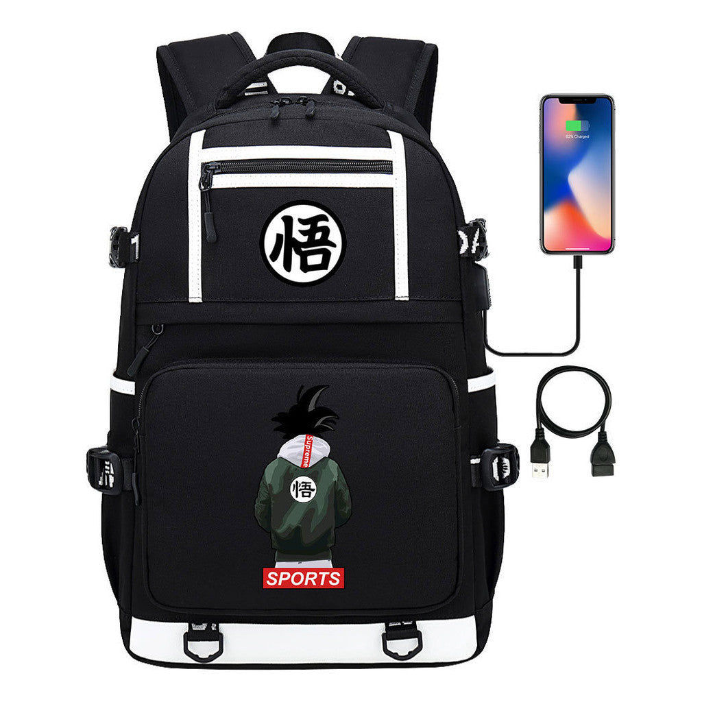 Manga Dragon Ball Usb Youth Student Backpack For Men And Women, Backpack For Leisure Travel