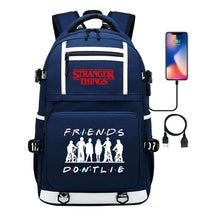 Strange Story Printed Usb Youth Student Backpack For Men And Women's Leisure Travel Backpack