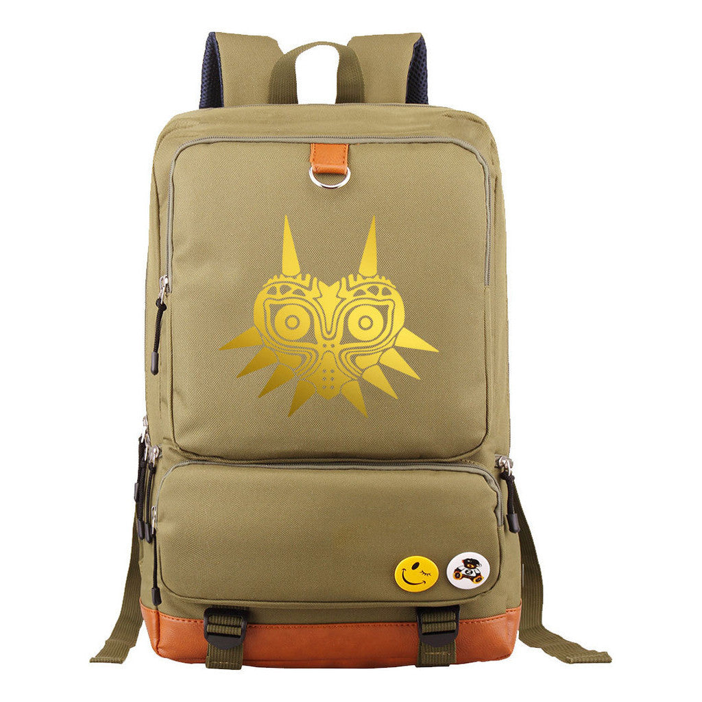 Golden Printed Youth Student Backpack, Travel Bag, Men's And Women's Backpack