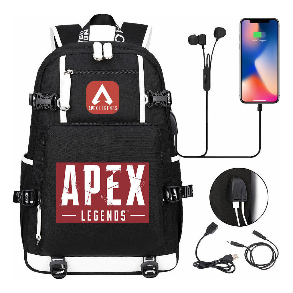 Game Apex Hero Print Usb Large Capacity Youth Student School Bag Men's And Women's Leisure Travel Backpack