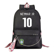 Football Star Neymar Printed Usb Youth Student Backpack For Men And Women's Leisure Travel Backpack